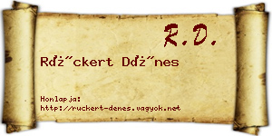 Rückert Dénes névjegykártya